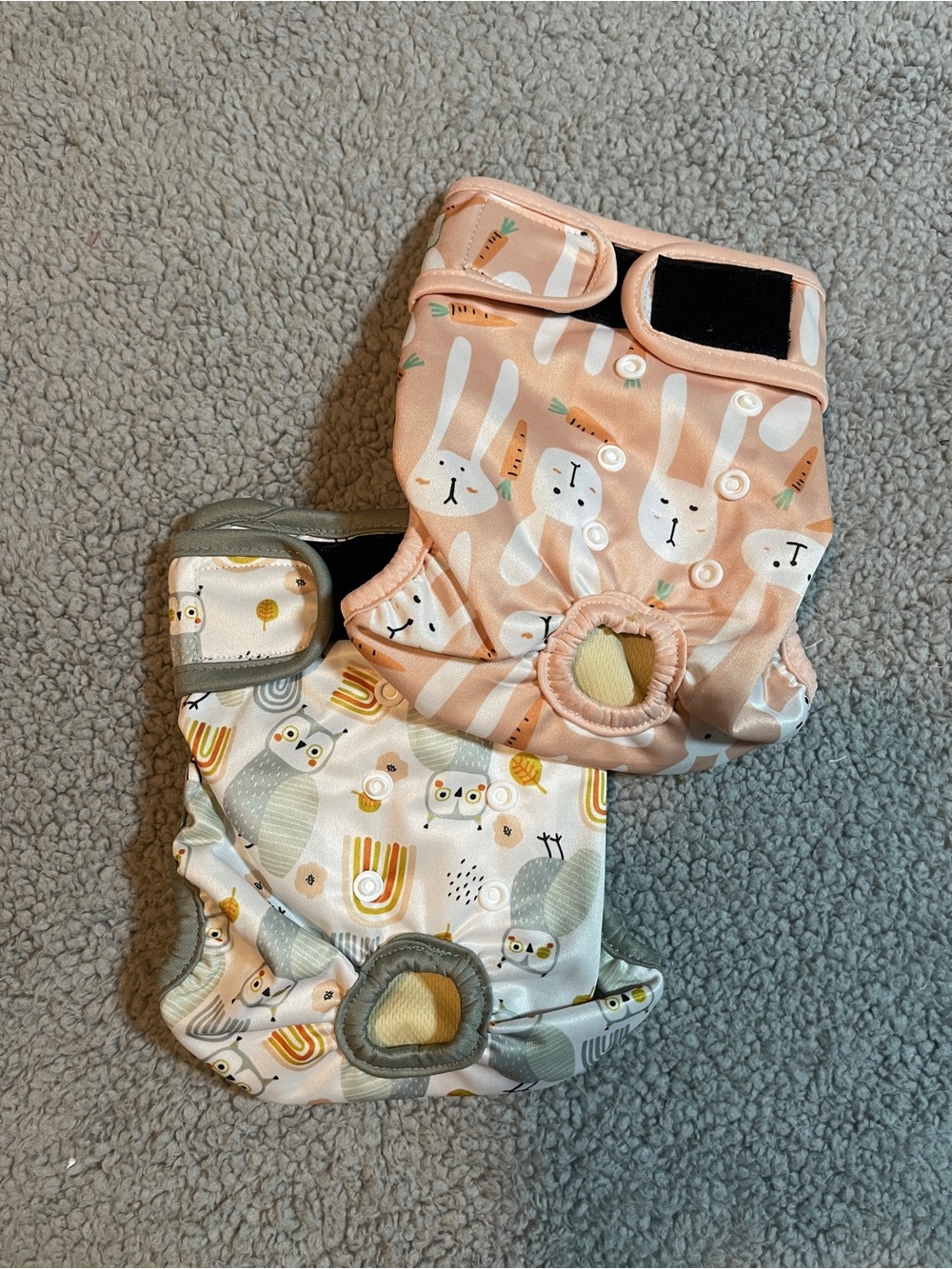 Langsprit Reusable Dog Diaper Size M – Washable Adjustable Pet Pants – Cute Prin